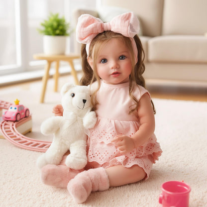 BABESIDE Reborn Puppe Mädchen 50cm - Langes Haar, Stoffkörper