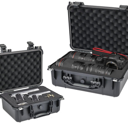 HMF ODK100 Outdoor-Fotokoffer, Transportkoffer mit Rasterschaumstoff