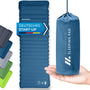 NORDMUT Isomatte Selbstaufblasend 10cm Camping – Blau. Blaue, rechteckige Matte, 10cm. Isoliert & polstert für Camping.