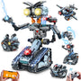 INSOON 5-in-1 Technik Roboter Bauset, RC Klemmbausteine mit App – motorisierter Roboter mit Raupen und LED-Licht