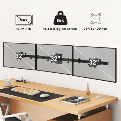 ErgoFix Triple Monitor Wandhalterung 17-32 Zoll - Schwarz