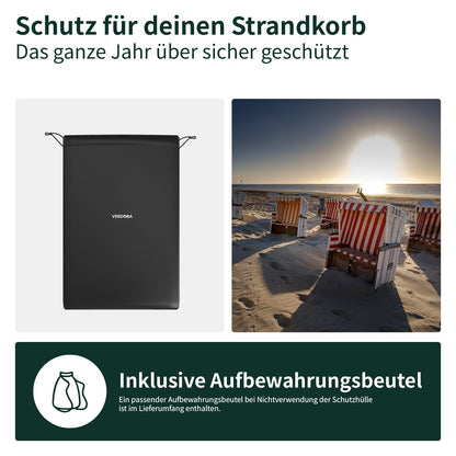 VERDOBA Strandkorb Schutzhülle Winterfest 600D - 90x120x155cm
