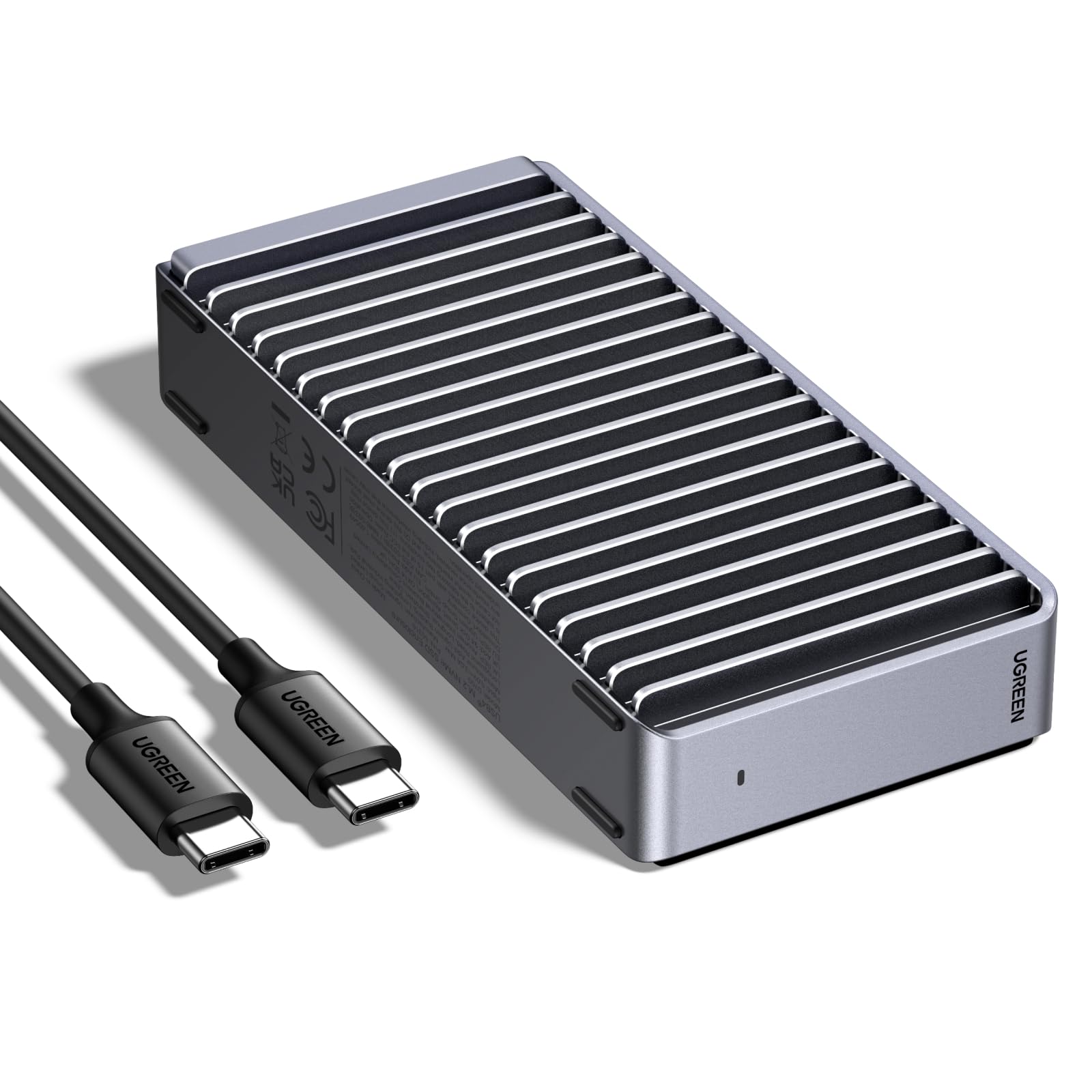 UGREEN 40Gbps USB4 M.2 NVMe SSD Gehäuse - Thunderbolt 4 kompatibel, schwarz, rechteckig. Für externe SSD-Daten.