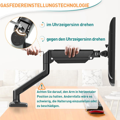 ELIVED Doppel Monitor Arm Gasdruck VESA 13-32 Zoll