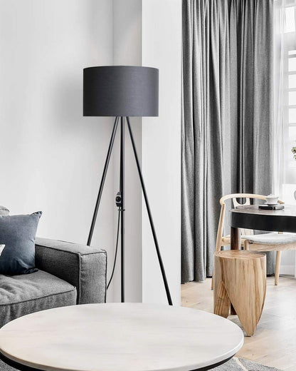 tomons LED Stehlampe Dimmbar mit Metall-Dreibein – Schwarz