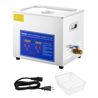 VEVOR Ultraschallreiniger 10L Edelstahl - Digital Heizung Timer