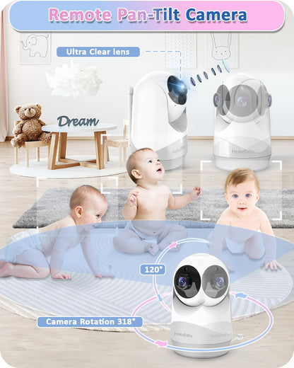 HelloBaby HB6240 Babyphone mit Kamera, Nachtsicht und 2-Wege-Audio