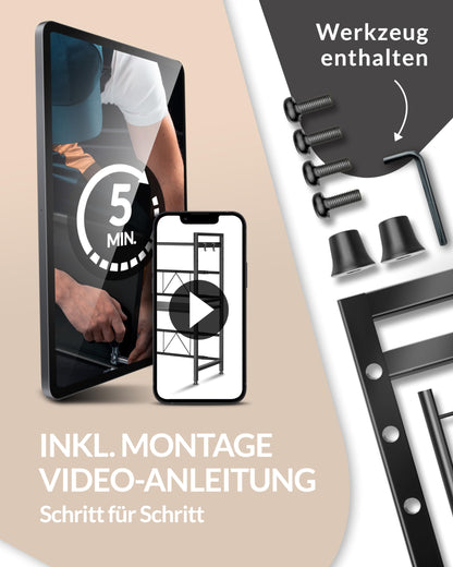 Heldenwunder Mikrowellenregal 3-stufig, Stahl, verstellbar, schwarz