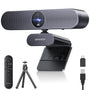 DEPSTECH DW50 Pro 4K UHD Webcam, schwarz, rechteckig. Ideal für Videoanrufe und Aufnahmen mit Autofokus und Mikrofon.