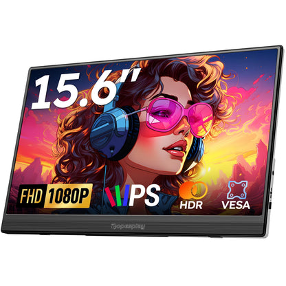 Dopesplay 2025 Tragbarer Monitor 15,6 Zoll FHD IPS. Flaches, rechteckiges IPS-Display für hochauflösende Bildwiedergabe mobil.