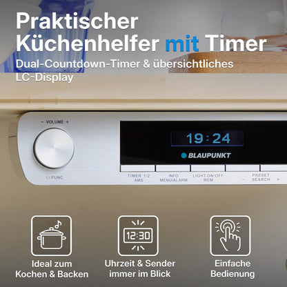 Blaupunkt KRD 30 Bluetooth Küchenradio mit DAB+ und UKW, Silber