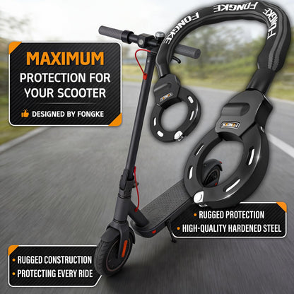 FONGKE E-Scooter Schloss SKS002, Kettenschloss mit 3L Tasche