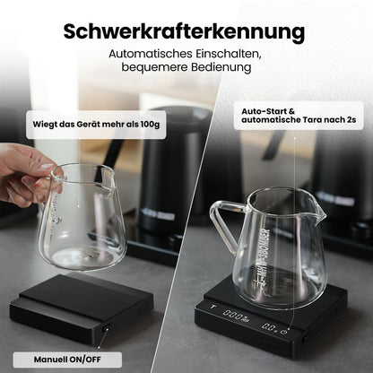 MHW-3BOMBER Mini Kaffeewaage ES6029B-OS mit Timer, Schwarz
