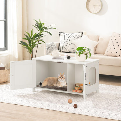 HOOBRO Katzenklo Schrank – Sitzbank, Weiss (EWT03MW01G2)