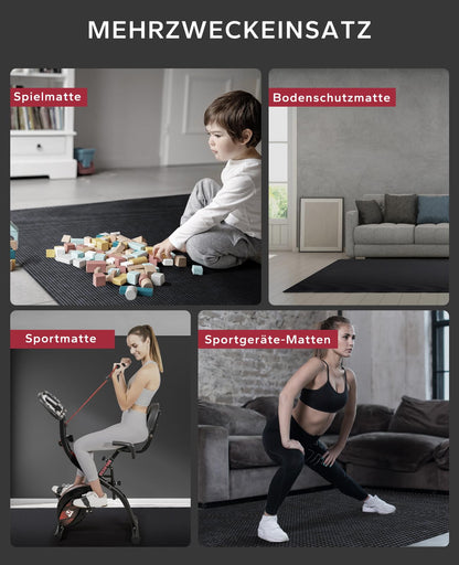 HAPBEAR Yogamatte XXL Fitnessmatte - Schwarz Rutschfest