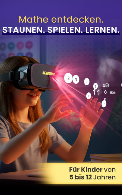 Heromask VR-Brille für Kinder mit Mathe-Spielen, 5–12 Jahre
