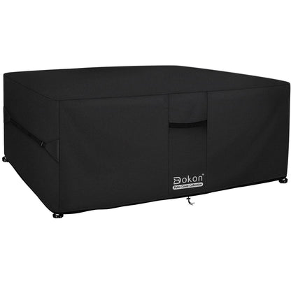 Dokon Gartenmöbel Abdeckung wasserdicht 200x200x90 cm schwarz, Oxford-Gewebe mit Belüftungsöffnungen