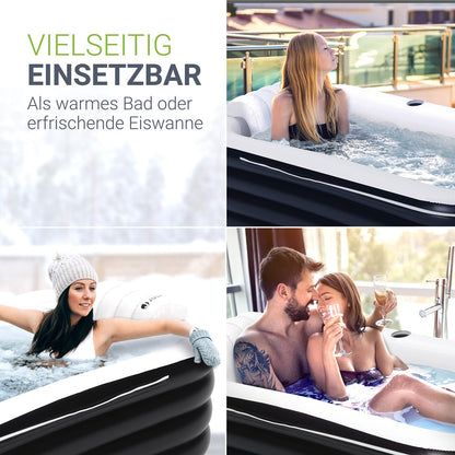 Juskys Aufblasbare Badewanne L - Outdoor Eisbad mit Rückenlehne