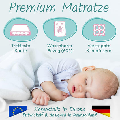 Sun Garden Baby-Kindermatratze mit Trittkante Oeko-Tex - 70x140 cm