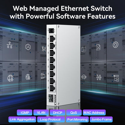 SODOLA 8-Port 2.5Gb Web Managed Switch - 10G SFP+