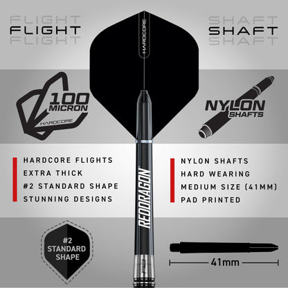 Red Dragon Pegasus Steeldarts 80% Tungsten 25 g mit Etui