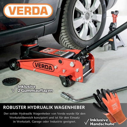 Verda Rangierwagenheber hydraulisch 3T Doppelpumpe tief