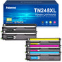 Palmtree TN248XL Toner Kompatibel für Brother - Schwarz. Schwarze, rechteckige Tonerkartusche für Laserdrucke in Brother Druckern.