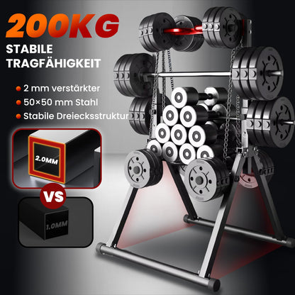 WATBKHE Power Tower Dip Station Faltbar – Schwarz/Rot