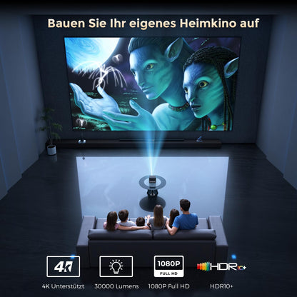 AMEELA 1080P Beamer – 30000 Lumen, 4K, Smart WiFi, Autofokus