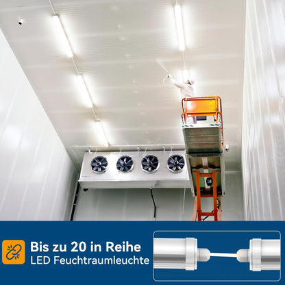JESLED LED Feuchtraumleuchte 120cm 30W IP65 - 4er Set Neutralweiss