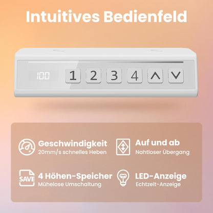 HUANUO Elektrischer Schreibtisch, höhenverstellbar, 80 x 48 cm