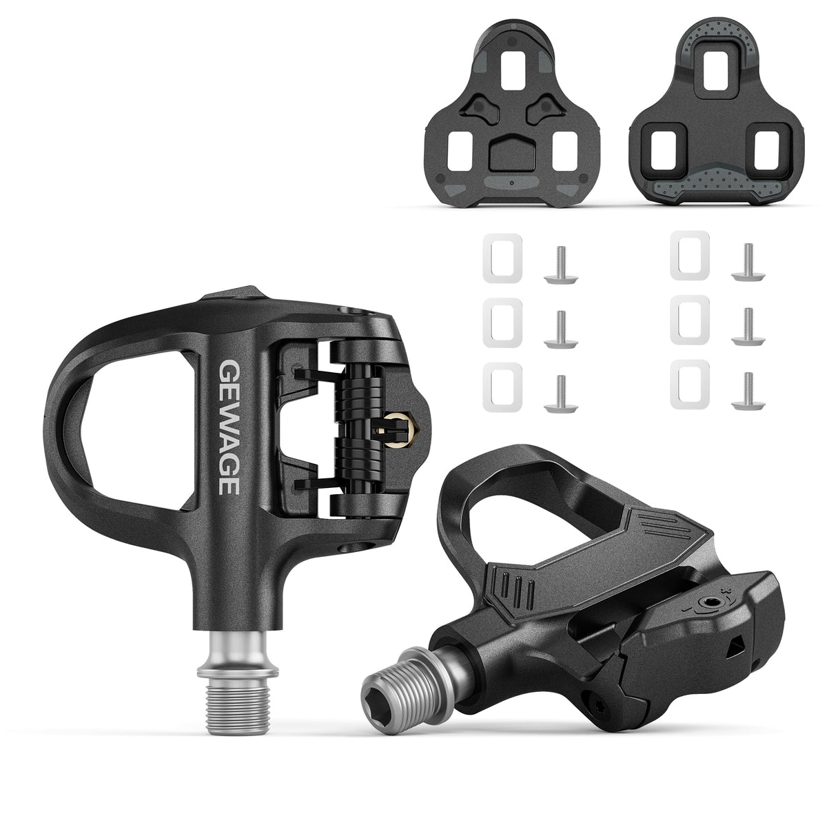 GEWAGE Klickpedale für Rennrad, Look KEO kompatibel, inkl. Cleats mit Verbundkörper