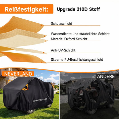 NEVERLAND Abdeckplane für Quad ATV XXXL, 210D Oxford, orange
