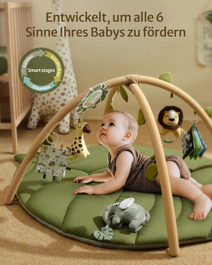 Blissful Diary Spielbogen Baby mit Blatt-Spieldecke und 6 Spielzeugen