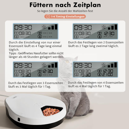 UBPET F10 Futterautomat Katze Nassfutter Kühlung 5 Mahlzeiten