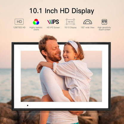 Humblestead Digitaler Bilderrahmen 10,1 Zoll WiFi Touchscreen Schwarz
