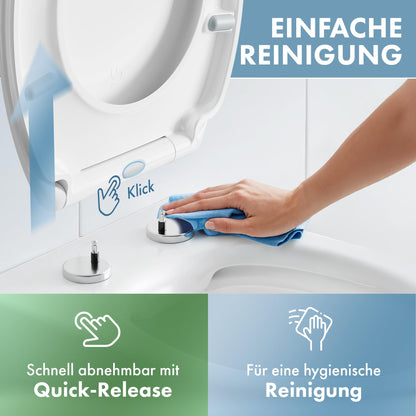 DomuSPA WC-Sitz mit Absenkautomatik, antibakteriell, Quick-Release
