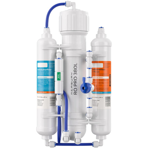 Measury Osmoseanlage Aquarium - Umkehrosmoseanlage 380L/Tag: Kompakte, weiße Einheit. Erzeugt reinstes Osmosewasser für Aquarien.