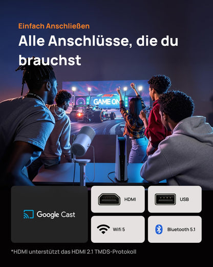 XGIMI MoGo 4 Laser Mini-Beamer mit Akku, 550 ISO-Lumen & Google TV