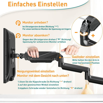 ELIVED Monitorhalterung EV006 für 3 Monitore, 13-27 Zoll, VESA 75/100