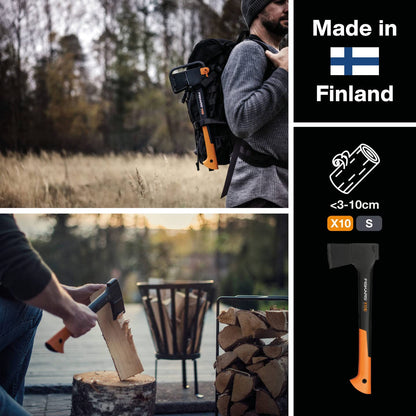 Fiskars X10-S Universalaxt – 44 cm, Schwarz/Orange