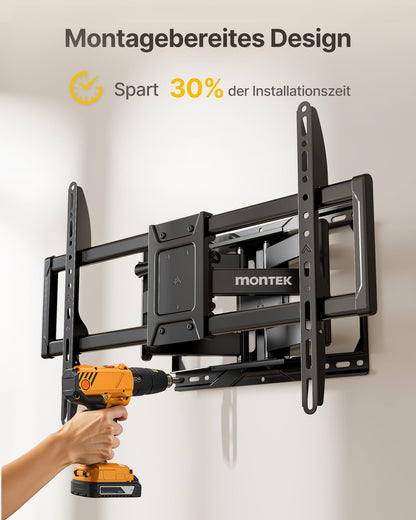monTEK TV Wandhalterung HW1271BK schwenkbar für 37–90 Zoll bis 75 kg