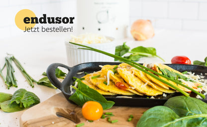 endusor Pancakepfanne Ø 26 cm mit 4 Formen für alle Herdarten
