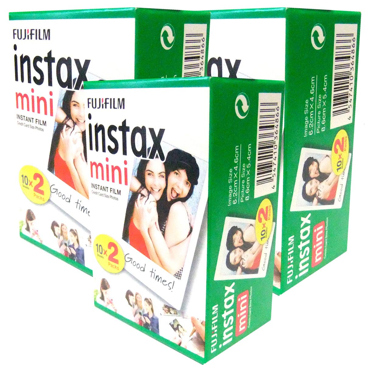 Mini Film Sofortbildfilm für Instax Mini Kameras, 60 Blatt ISO 800, weisser Bildrahmen, Kreditkartengrösse