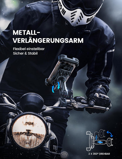 Lamicall Handyhalterung für Motorrad & Fahrrad, vibrationsgedämpft