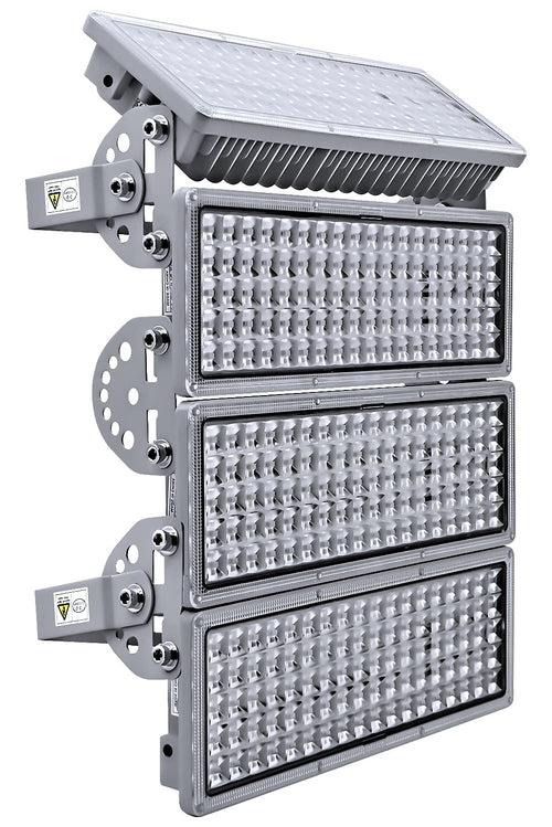 POWFUL 400W LED Flutlichtstrahler – IP67 Aussen 6500K. Rechteckiger, schwarzer Strahler für Aussenbeleuchtung.