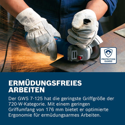 Bosch Professional Winkelschleifer GWS 7-125 (720 Watt, 125 mm)