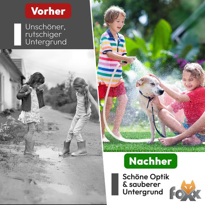 Foxx Kunstrasen 100x500 cm Grün – Rasenteppich mit Drainage, 10 mm