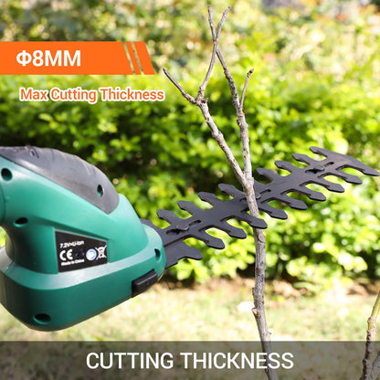 LIFERUN Akku Grasschere 2-in-1 Strauchschere mit Teleskopstiel, Grün