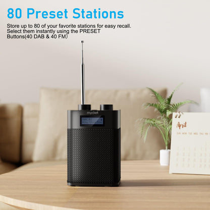 Mycket Tragbares DAB+/UKW Digitalradio mit Bluetooth 5.0 und Akku